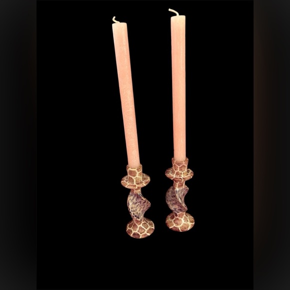 Giraffe Print Swirl Candle Holders - Picture 4 of 6